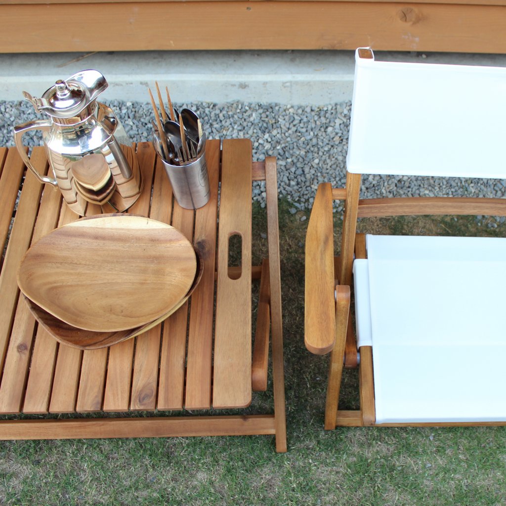 購入純正 ニトリ 木製折りたたみローテーブル 2台 - アウトドア