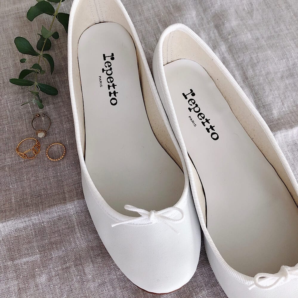 Repetto ホワイト バレエシューズ-eastgate.mk