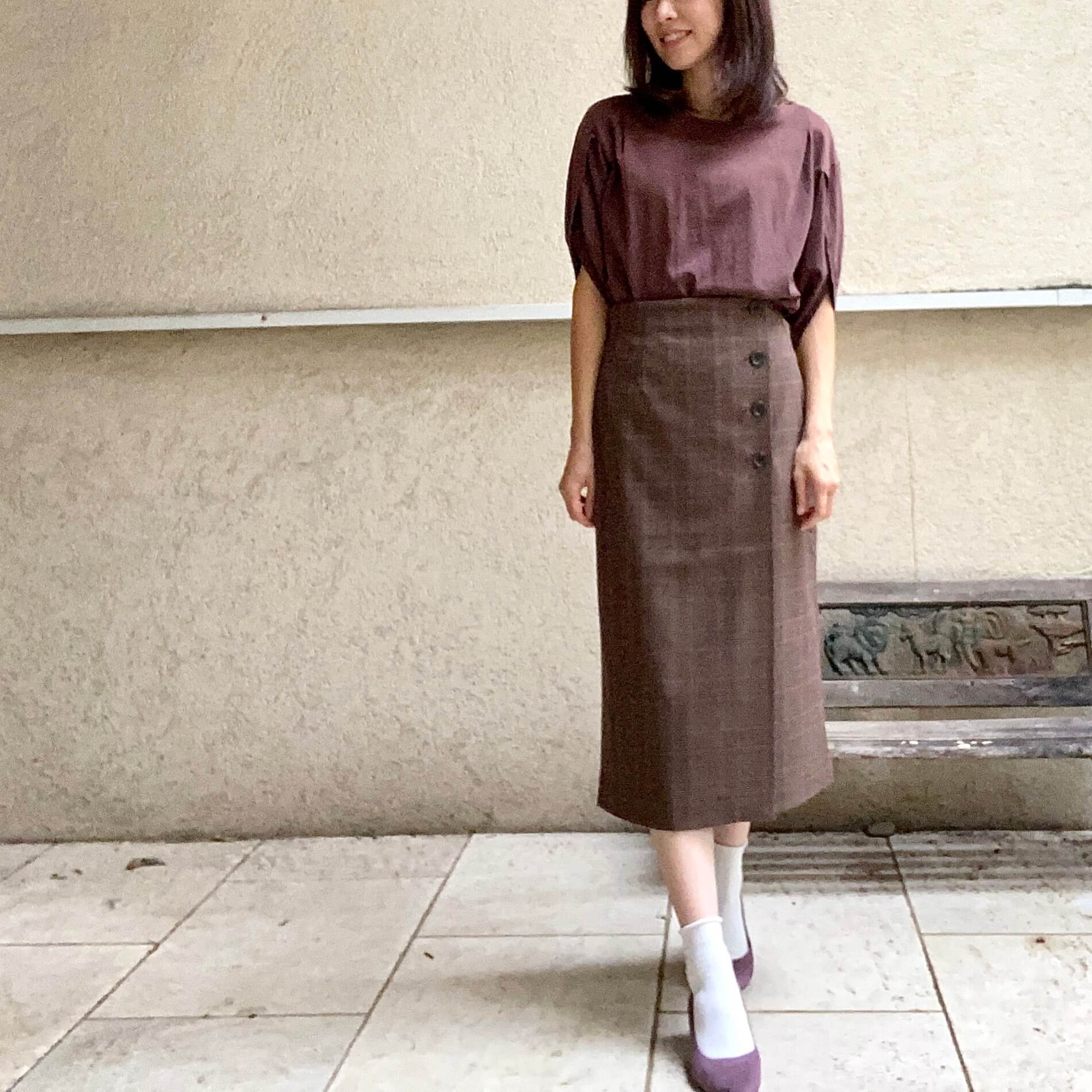 UNIQLO＊サイドボタンチェックラップスカートが可愛い！ | LEE