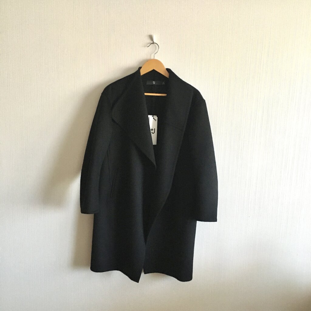 UNIQLO +J カシミヤブレンドノーカラーコート　black