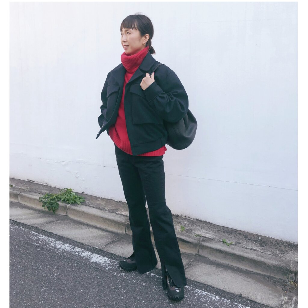 Shinzoneプレス・戸塚友理さん／Sneakers:Cecilie Bahnsen × Diemme Outer:HAVERSACK Tops:Shinzone Bottom:Shinzone Bag:HERMÈS（Vintage）