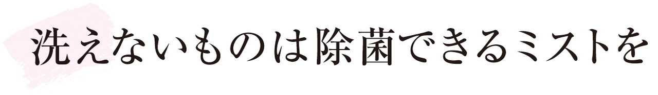 洗えないものは除菌できるミストを