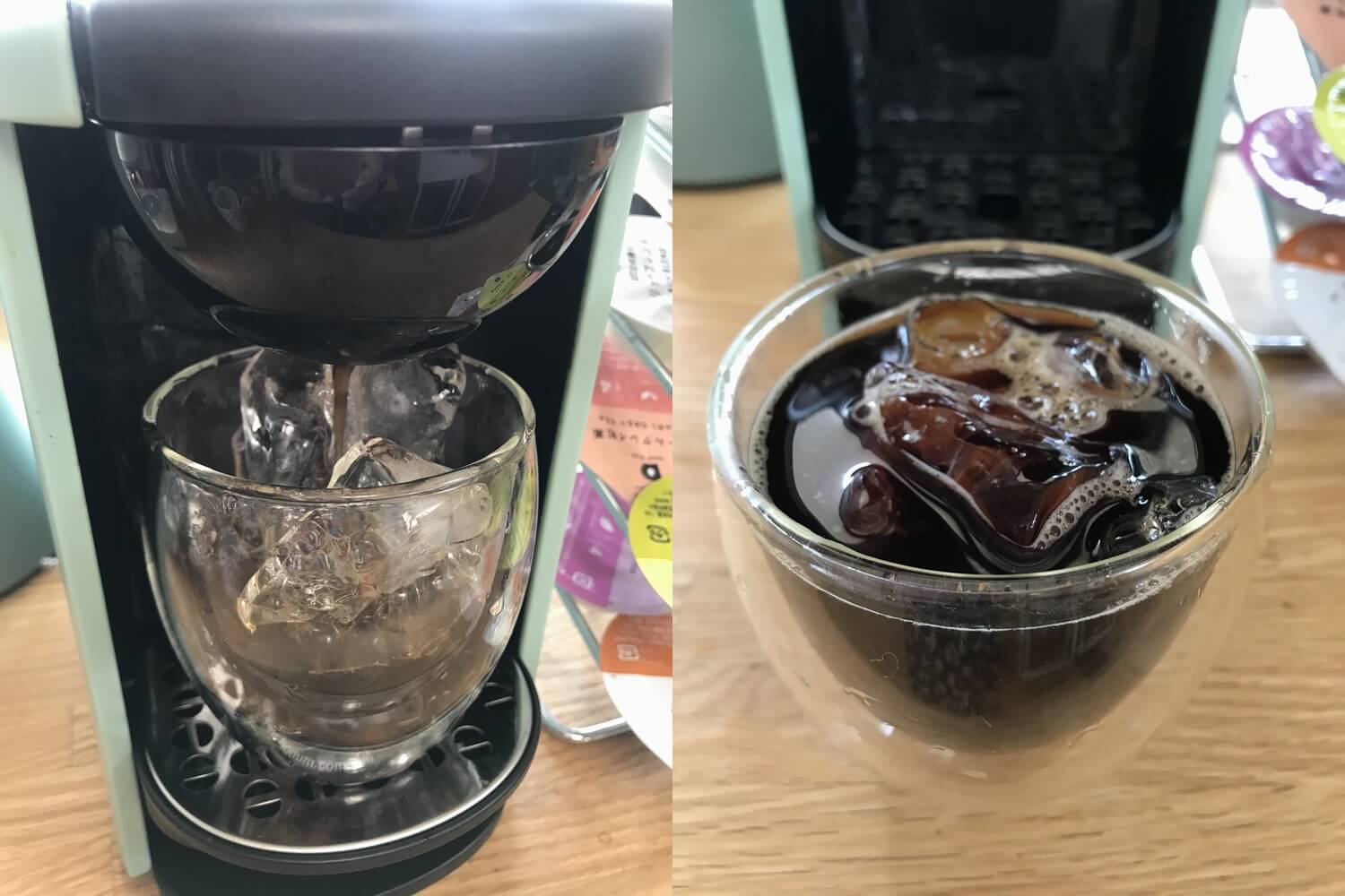 氷をたっぷり入れたグラスに直接ドリップすることで急冷され、クリアな味わいが楽しめるアイスコーヒーも超おすすめ！