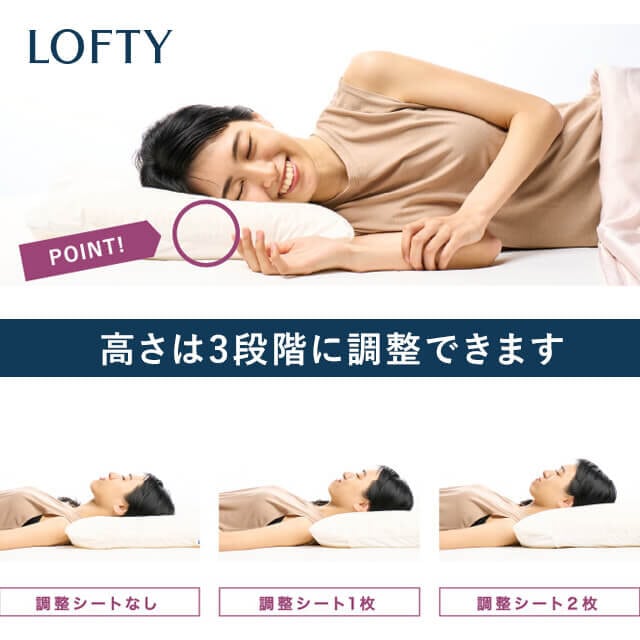 ロフテー枕3段階調整可能