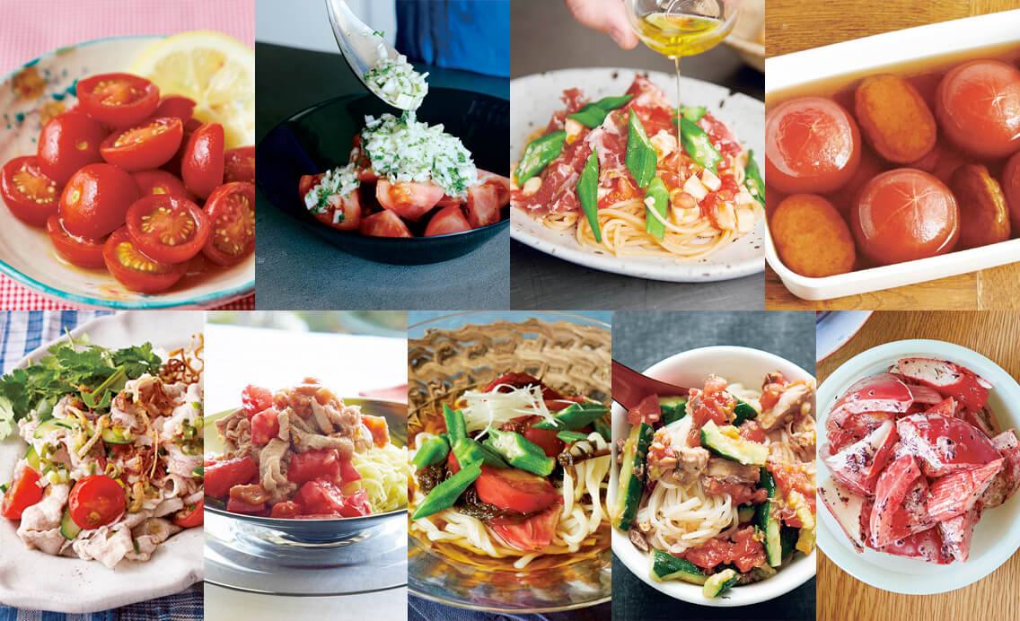 【簡単！トマトの夏バテ解消レシピ9選】ひんやりトマトでさっぱり麺、ごはん&副菜