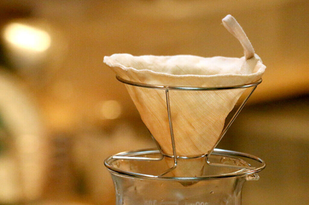茶巾生地のコーヒーフィルター 円錐形