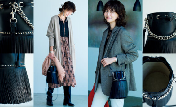 五明祐子さんセレクト「J＆M DAVIDSON」フリンジ カーニバル ブラック ミニ【LEE DAYS】