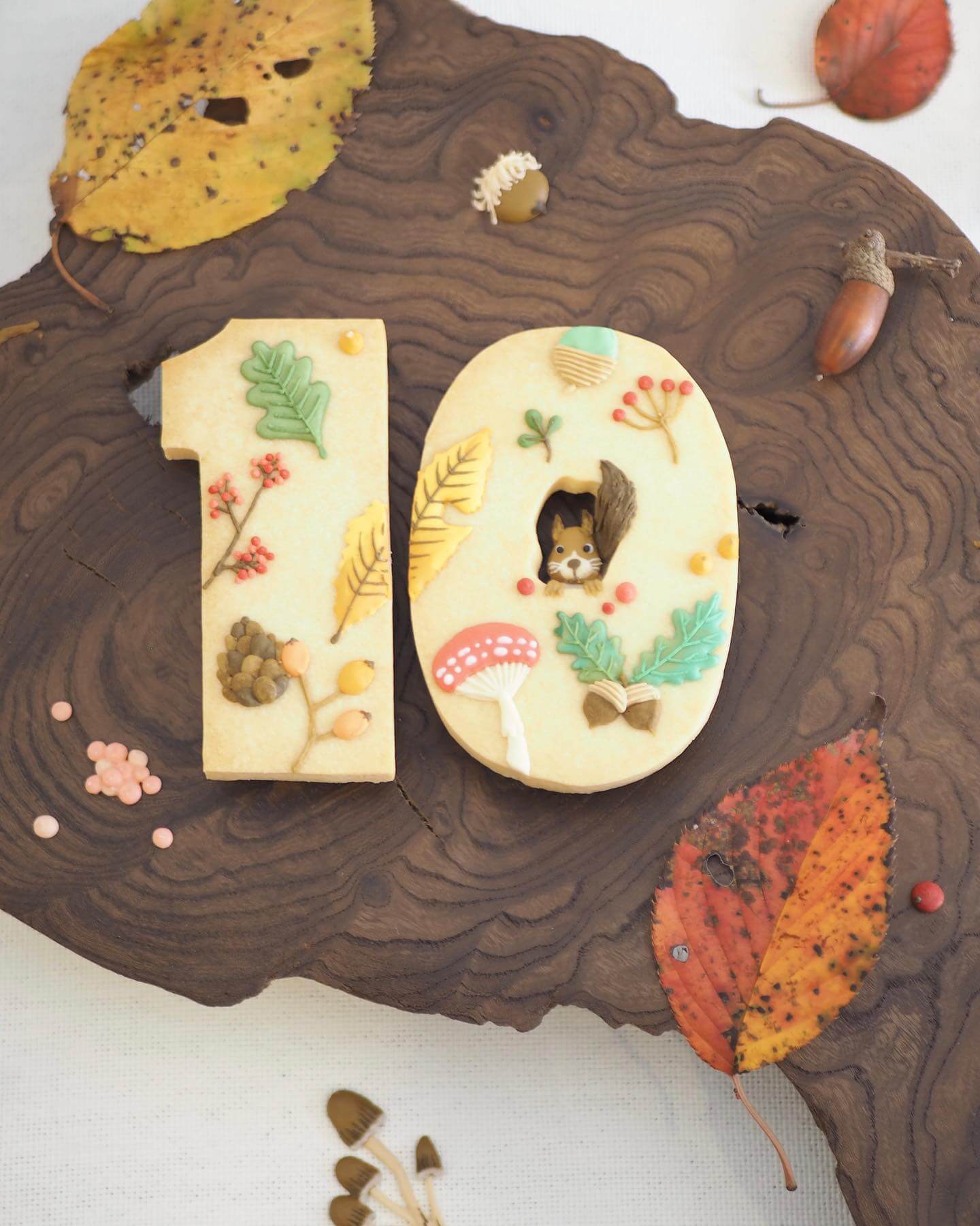 写真：and Bakeさんの「2022年カレンダーお披露目会」の数字『10』のアイシングクッキー