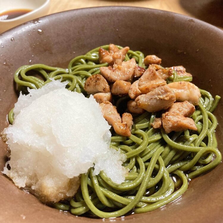 京都　河道屋　茶そば