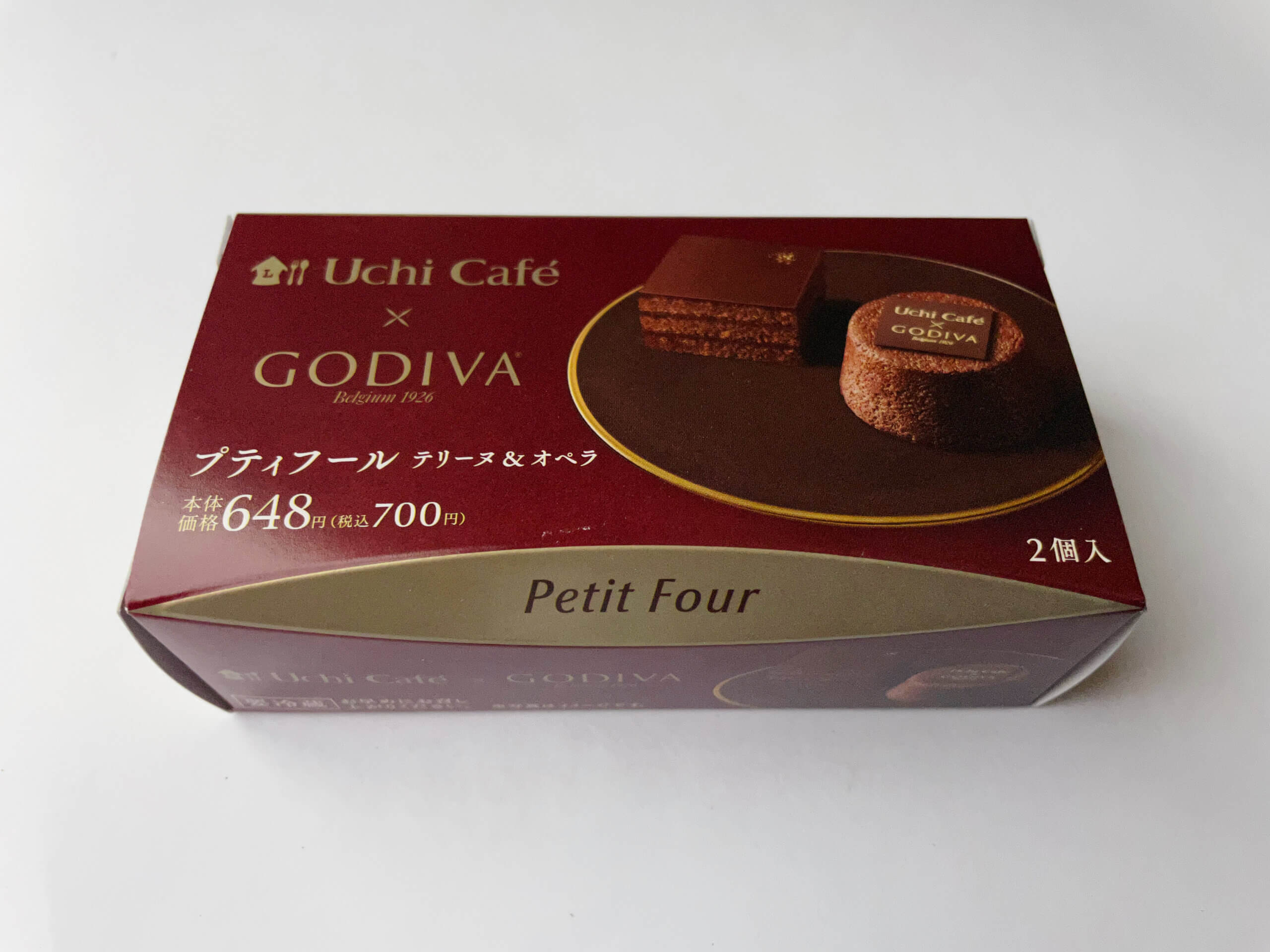 ローソン限定　Uchi Cafe　ゴディバ　GODIVA　コラボ　2021年　新発売　LEE100人隊　TB　はな　コンビニスイーツ　プティ　フール（テリーヌ＆オペラ）