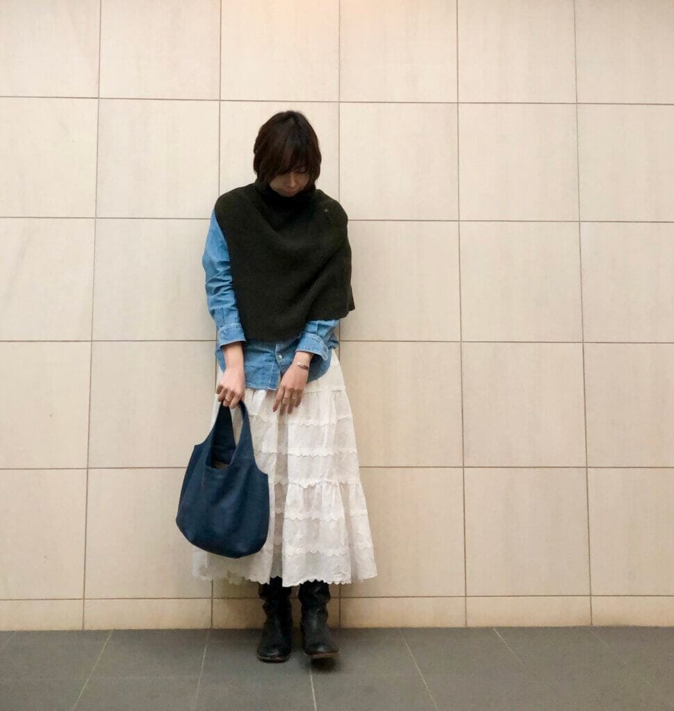 Leeマルシェ Tweedmill ニットポンチョ Lee