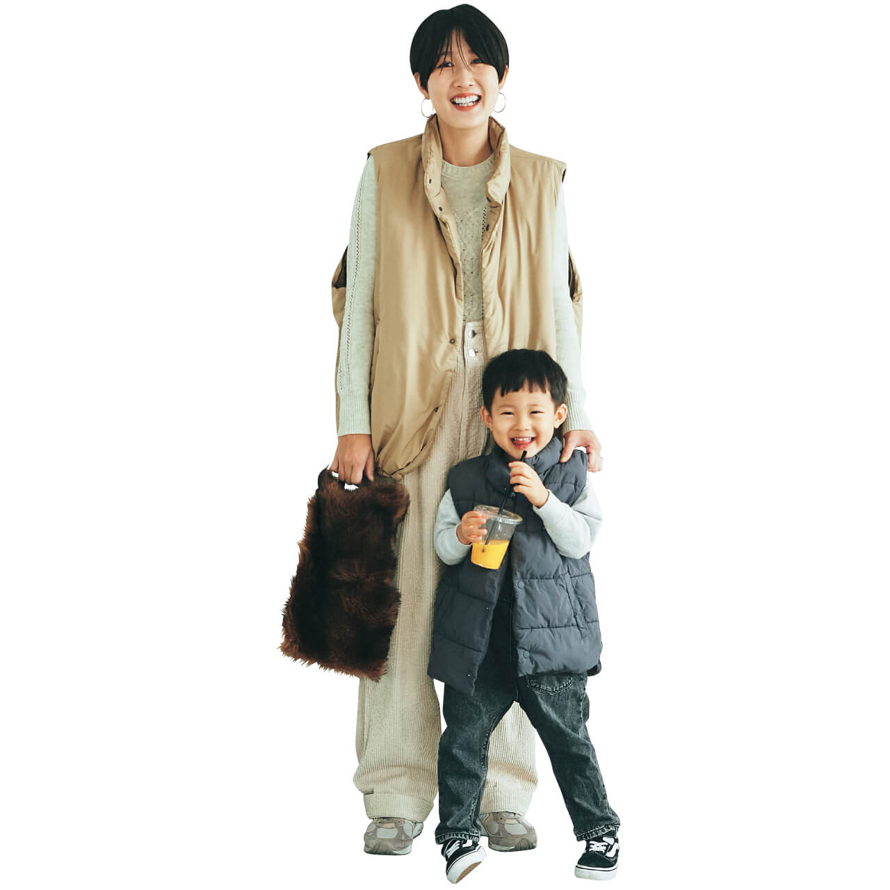 高橋美帆さんお散歩タイムは 「ダウンベスト」で 保温性と動きやすさをキープ