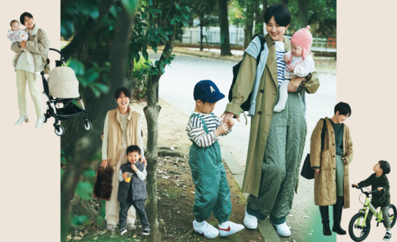 【ママスタイリスト高橋美帆さんの親子リンクコーデ4】親しみやすいベーシックカラーでシンプル上手！