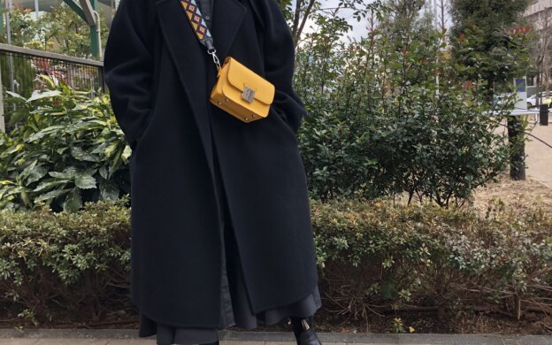 今日なに着てる？　リバーコート　ZARA バッグ　GU シャツワンピ