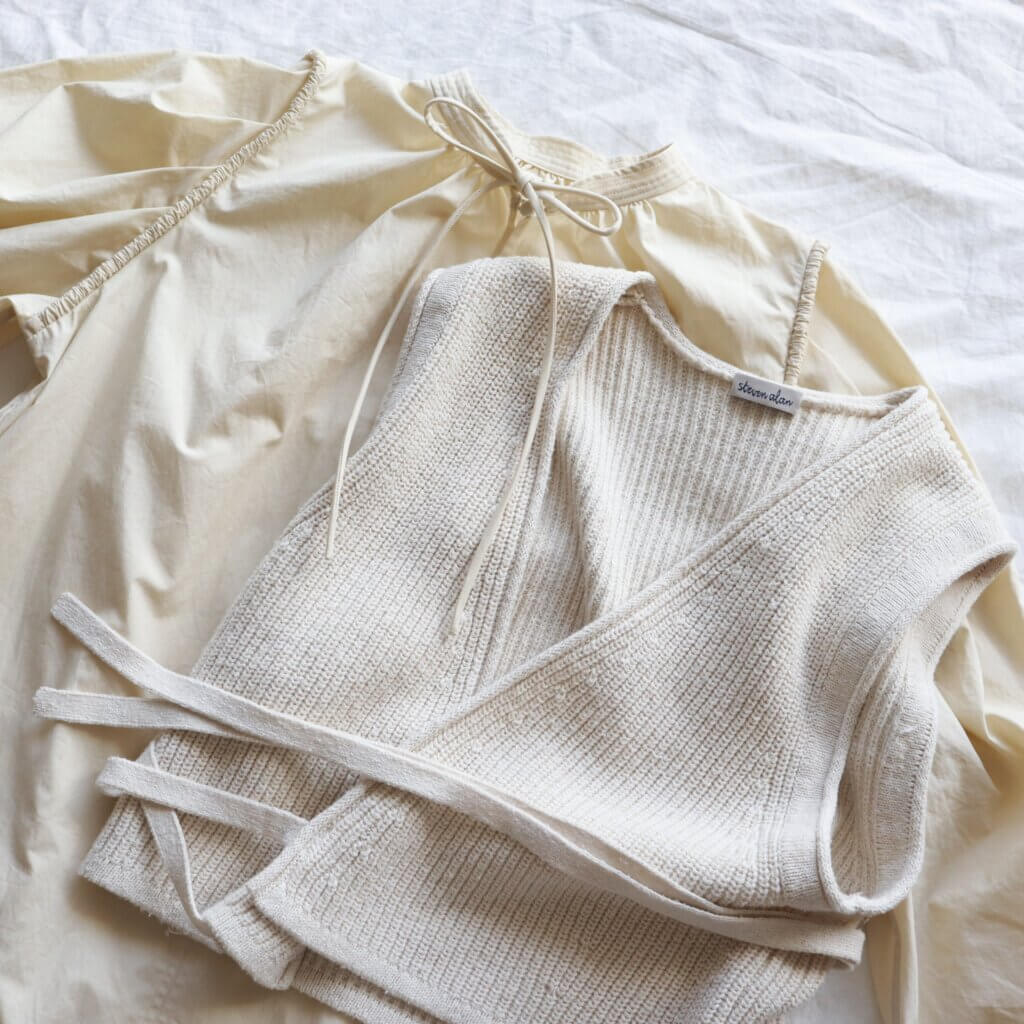 steven alan COTTON SILK CACHECOEUR VEST beauty&youth マトンスリーブ マキシワンピース