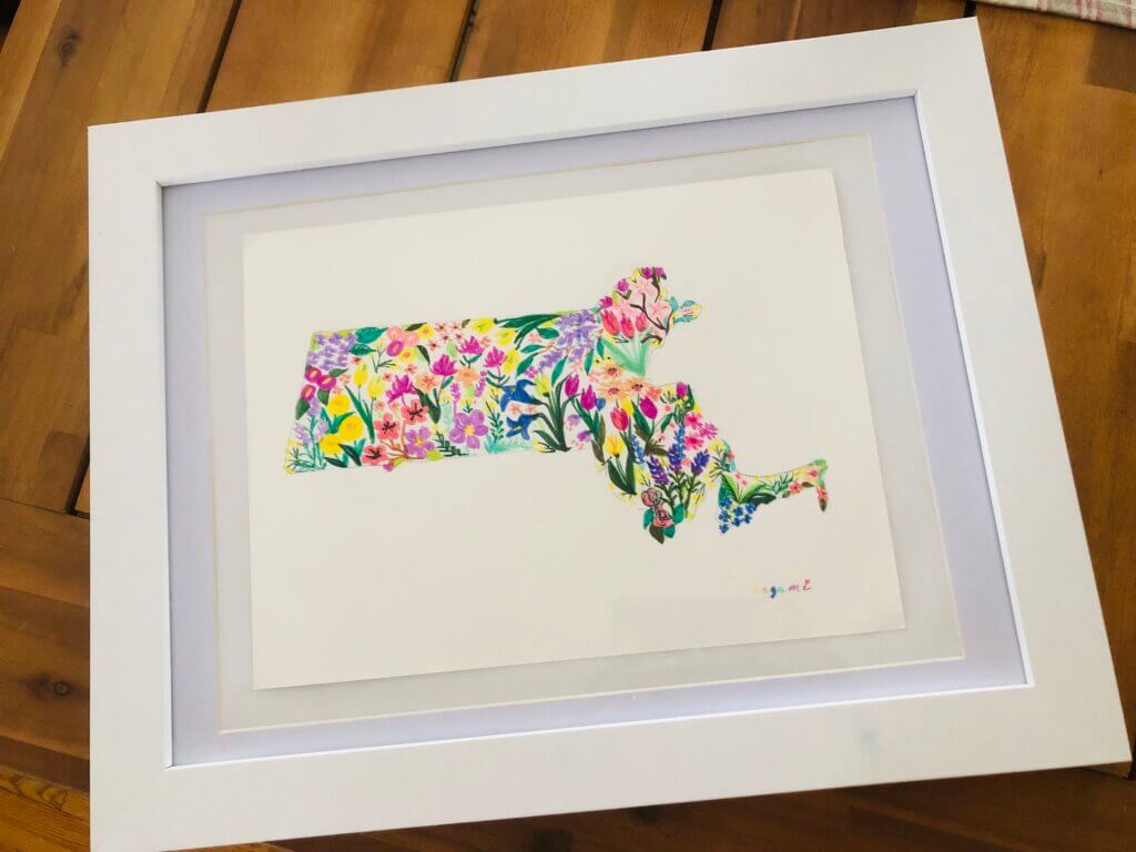 マサチューセッツ州花の絵