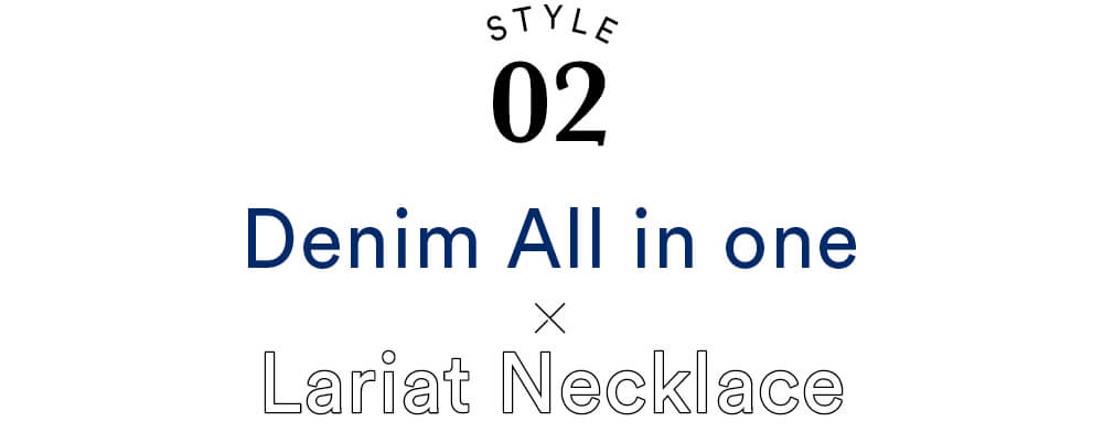 Denim All in one×Lariat Necklace