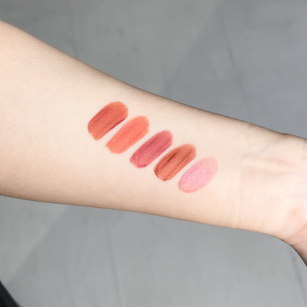 上と同じ順で、肌にのせてみました。