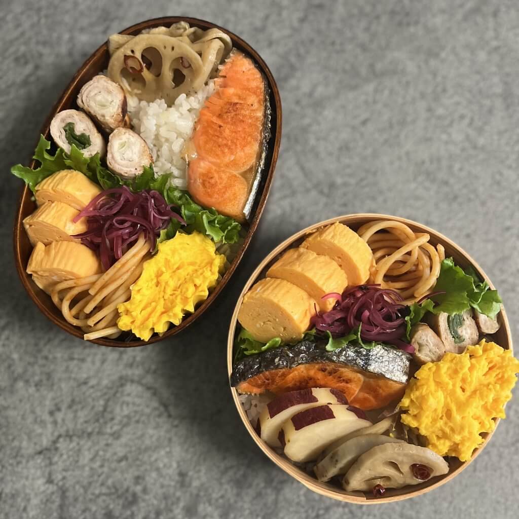 お弁当　鮭弁当　常備菜