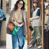 【Tシャツ＋デニム、甘めブラウス＋ワークパンツ】にちょい足しするだけ！夏の終わりの最旬コーデ4