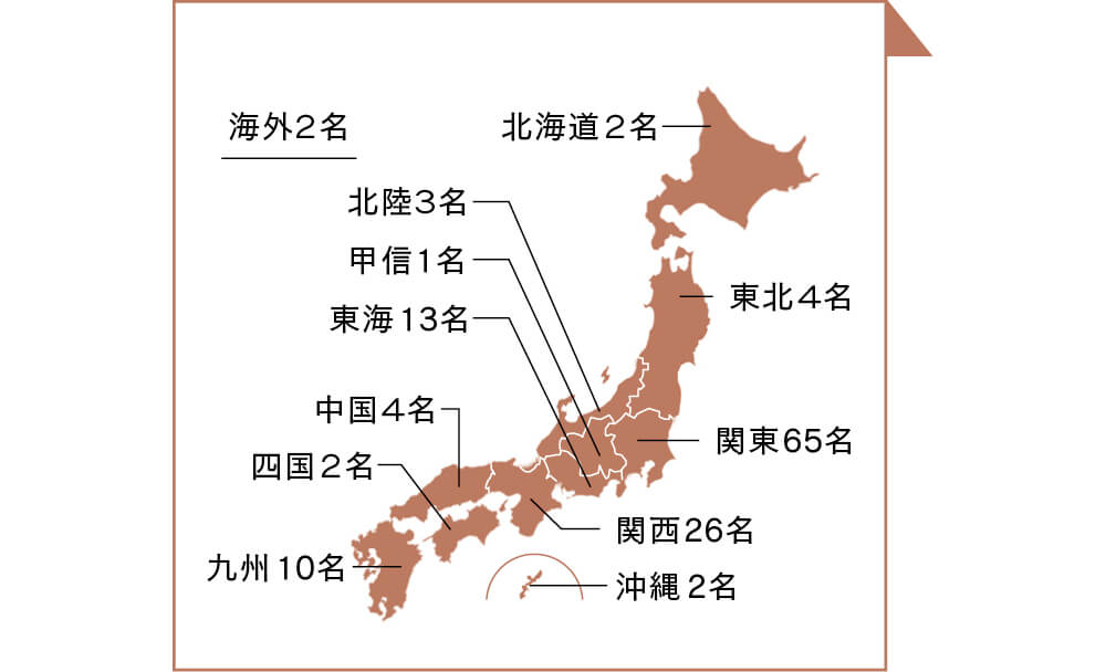 LEE100人隊＆TB どこに住んでいるの？日本MAP