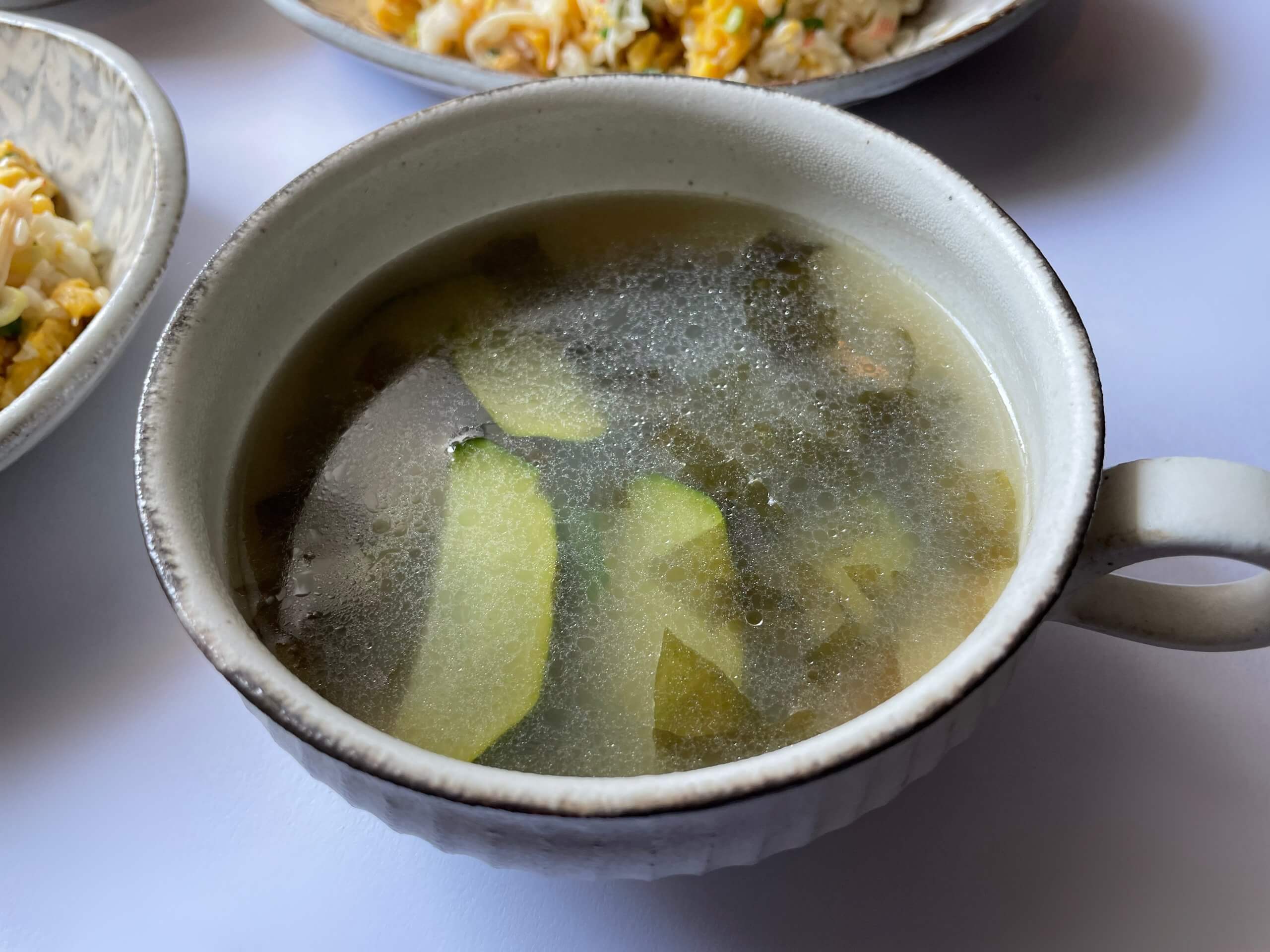 ズッキーニとワカメのスープ　市瀬悦子さんレシピ　おいしいLEEレシピ　作ってみました　LEE100人隊　TB はな　料理部
