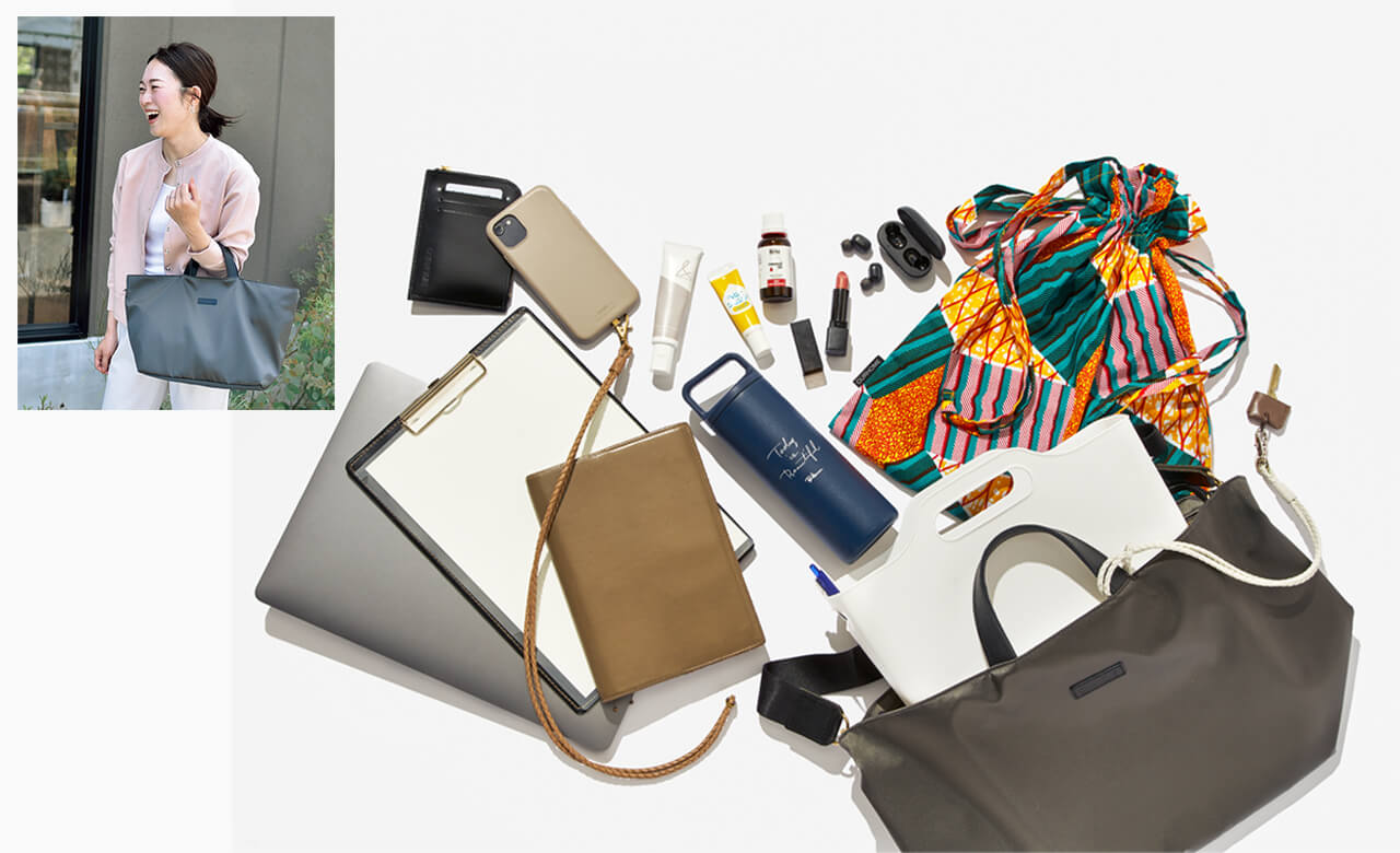 OURHOME Emiさんのバッグとその中身】セリアの収納ケースで荷物を整理 