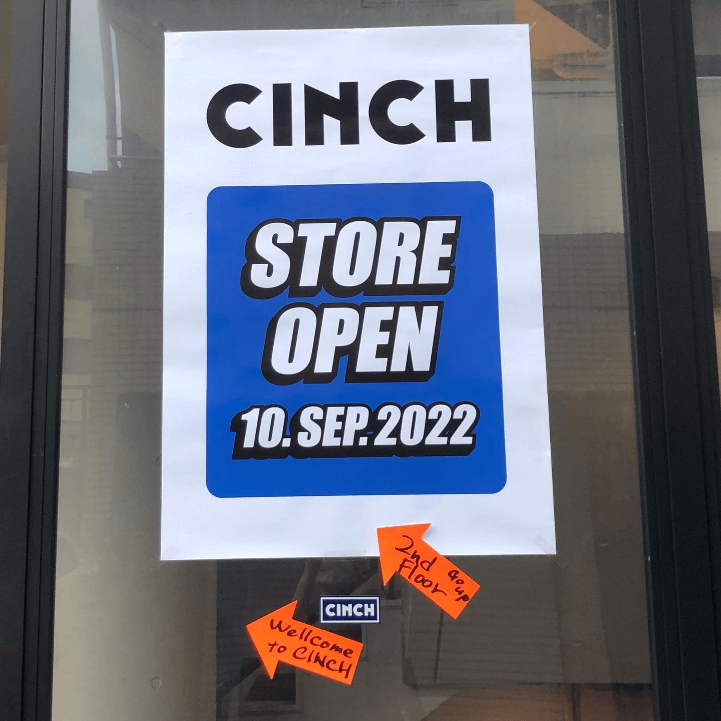 写真：CINCH STOREオープンの案内