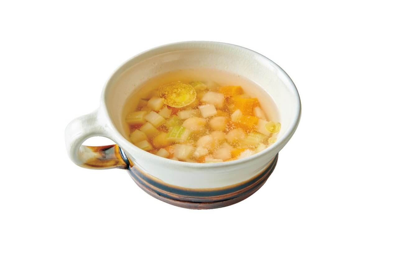 ひよこ豆、にんじん、セロリのスープ