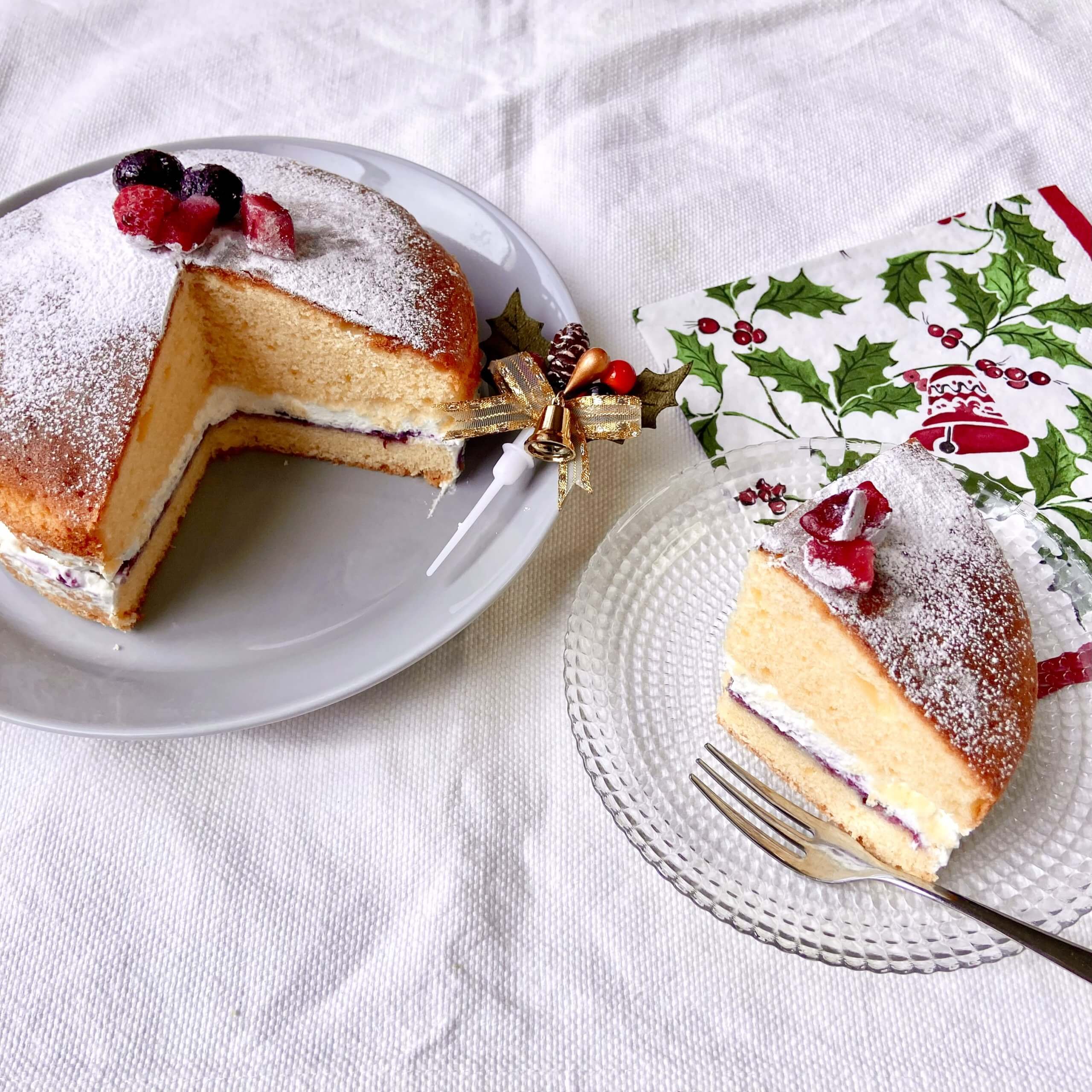 ヴィクトリアケーキ　クリスマスケーキ　LEEレシピ