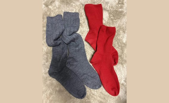 アイキャッチ写真：赤とグレーの靴下