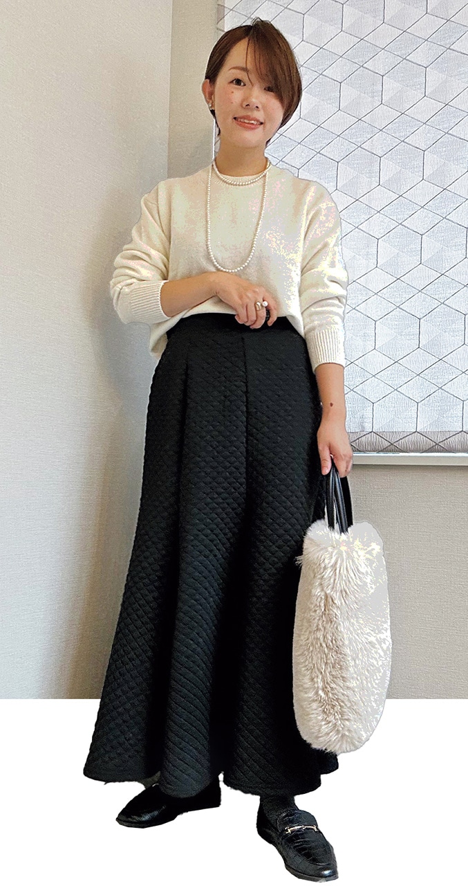  LEE100人隊／No.076 そのぴさん Knit：UNIQLO Skirt：coca Bag：PLST Shoes：HIRAKI