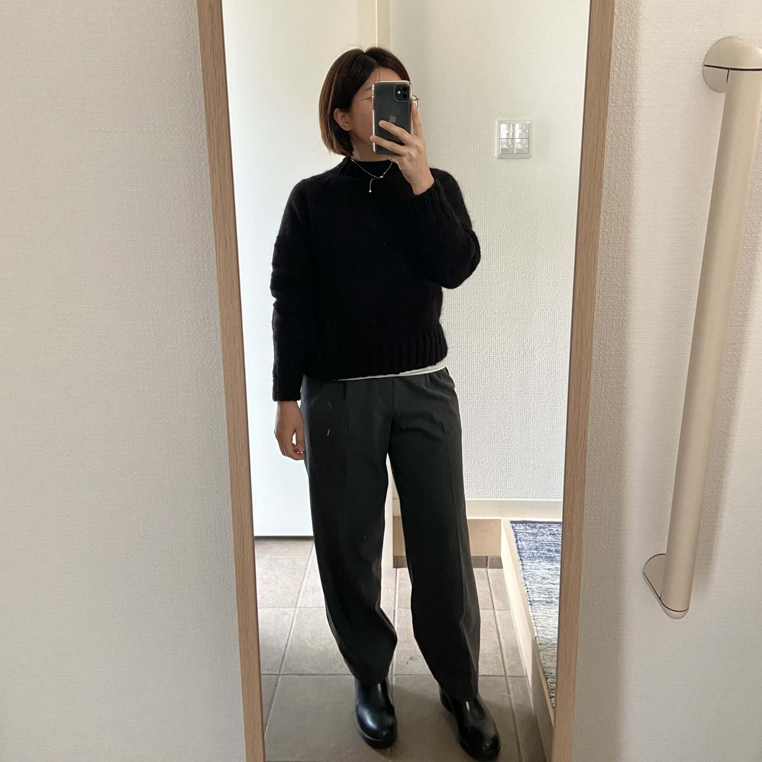 LEE100人隊zumekoさんが作った『働くセーター』のコーデ