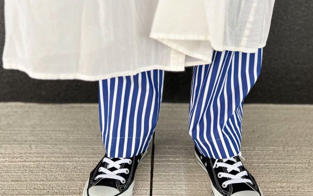 イネド　ストライプワイドパンツ