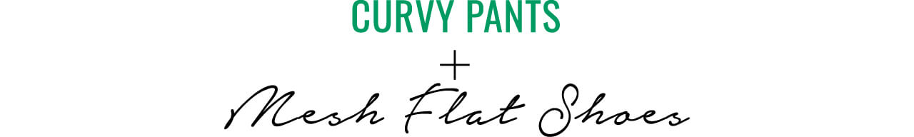 CURVY PANTS＋Mesh Flat Shoes