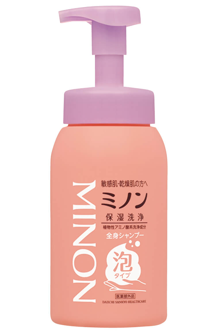 ミノン全身シャンプー泡タイプ 500mL￥1540（編集部調べ）／第一三共ヘルスケア　販売名：ミノン全身シャンプーW