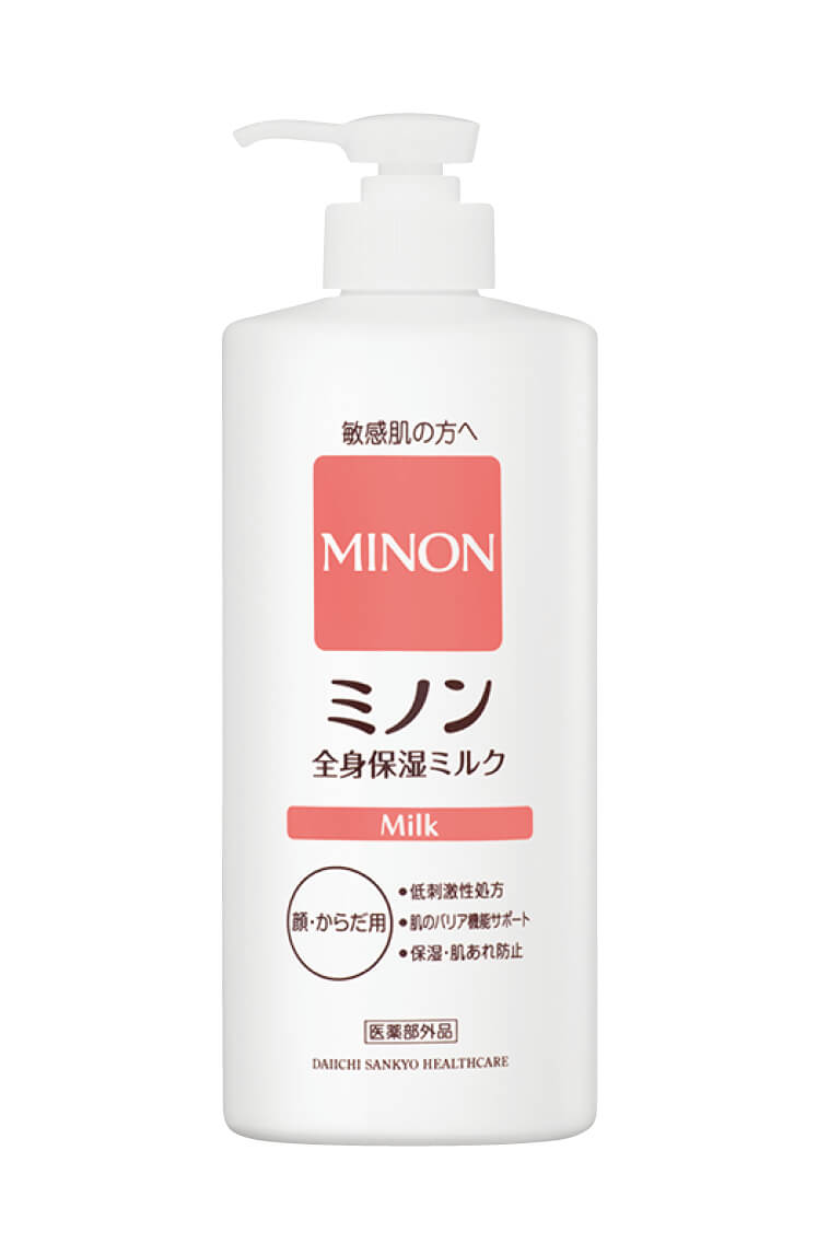 ミノン全身保湿ミルク 400mL￥2530（編集部調べ）／第一三共ヘルスケア　販売名：DSミルクz