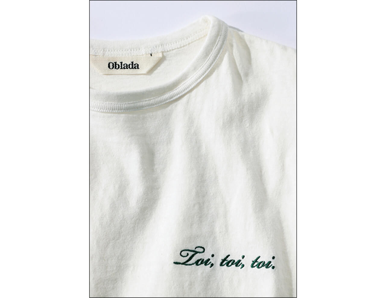 LEEDAYS限定　Oblada（オブラダ）　【石上美津江さんコラボ】エンブロイダリークルーネックTシャツ