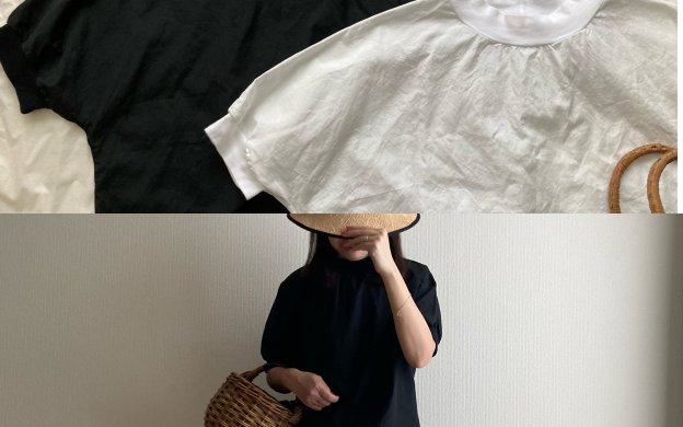 写真　【二の腕カバー トップス】大人のパフスリーブブラウス。