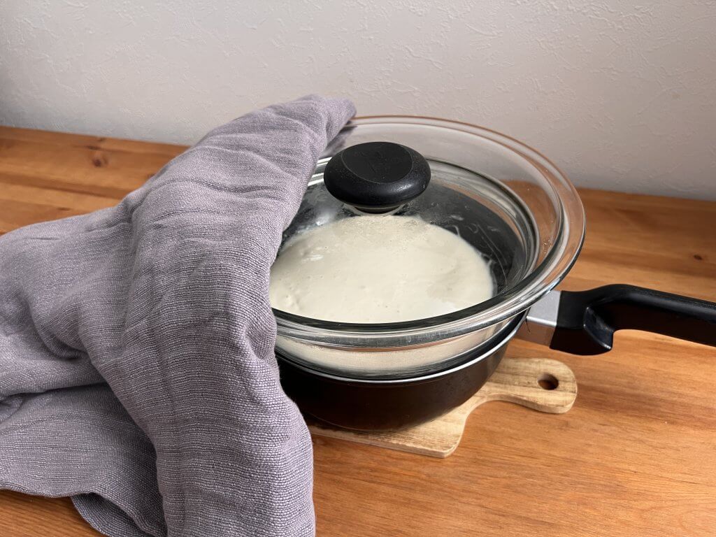 発酵のやり方。バスタオル、鍋を使う。