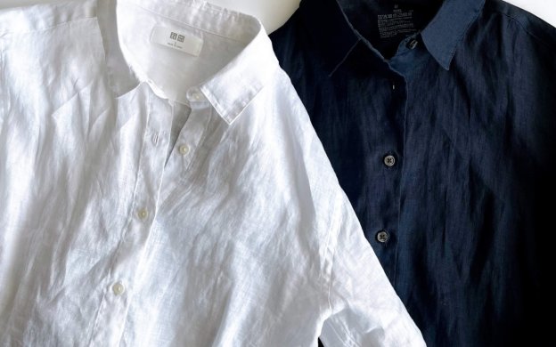 写真：無印良品とユニクロのリネンシャツ