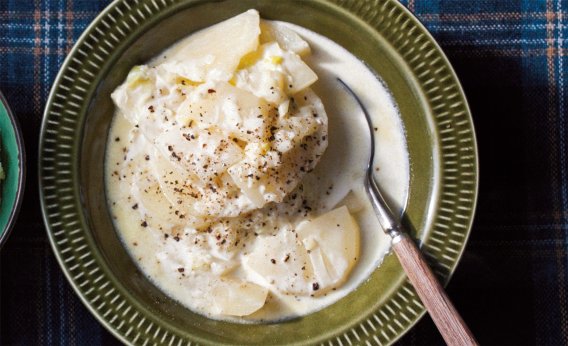 アイキャッチ写真：「じゃがいもとねぎのクリームスープ」レシピ／コウケンテツさん