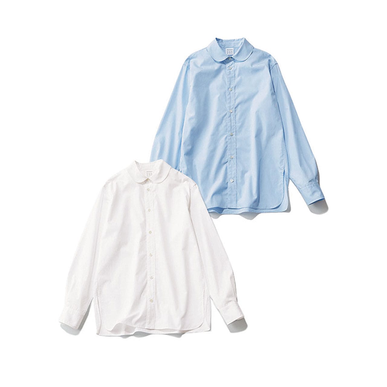 12closet　【洗える】丸衿コットンブロードシャツ