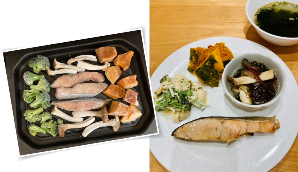 焼き鮭と野菜グリル