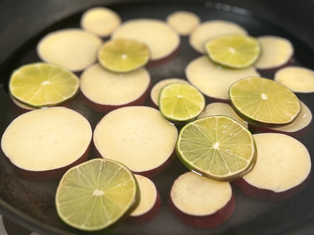 「さつまいものレモン煮アップサイドダウンケーキ」／「歩粉（ほこ）」磯谷仁美さんレシピ作りました001icoco