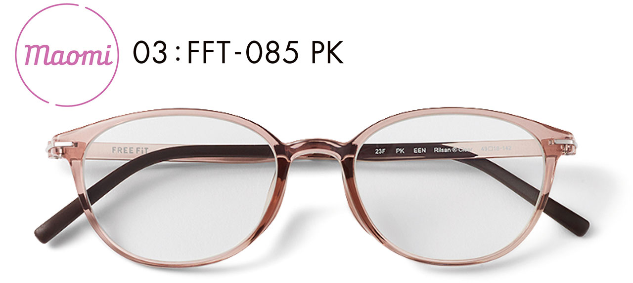 Maomi　03:FFT-085 PK　メガネ￥16500／眼鏡市場（フリーフィット）