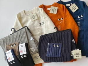 ユニクロ　アニヤ・ハインドマーチ　UNIQLO×ANYA HINDMARCH　UNIQLO　Anya Hindmarch　アイズ　eyes LEE100人隊　カブり買い　色ち買い　子ども服　キッズファッション　LEE100人隊　TB　はな　今日のお買い物