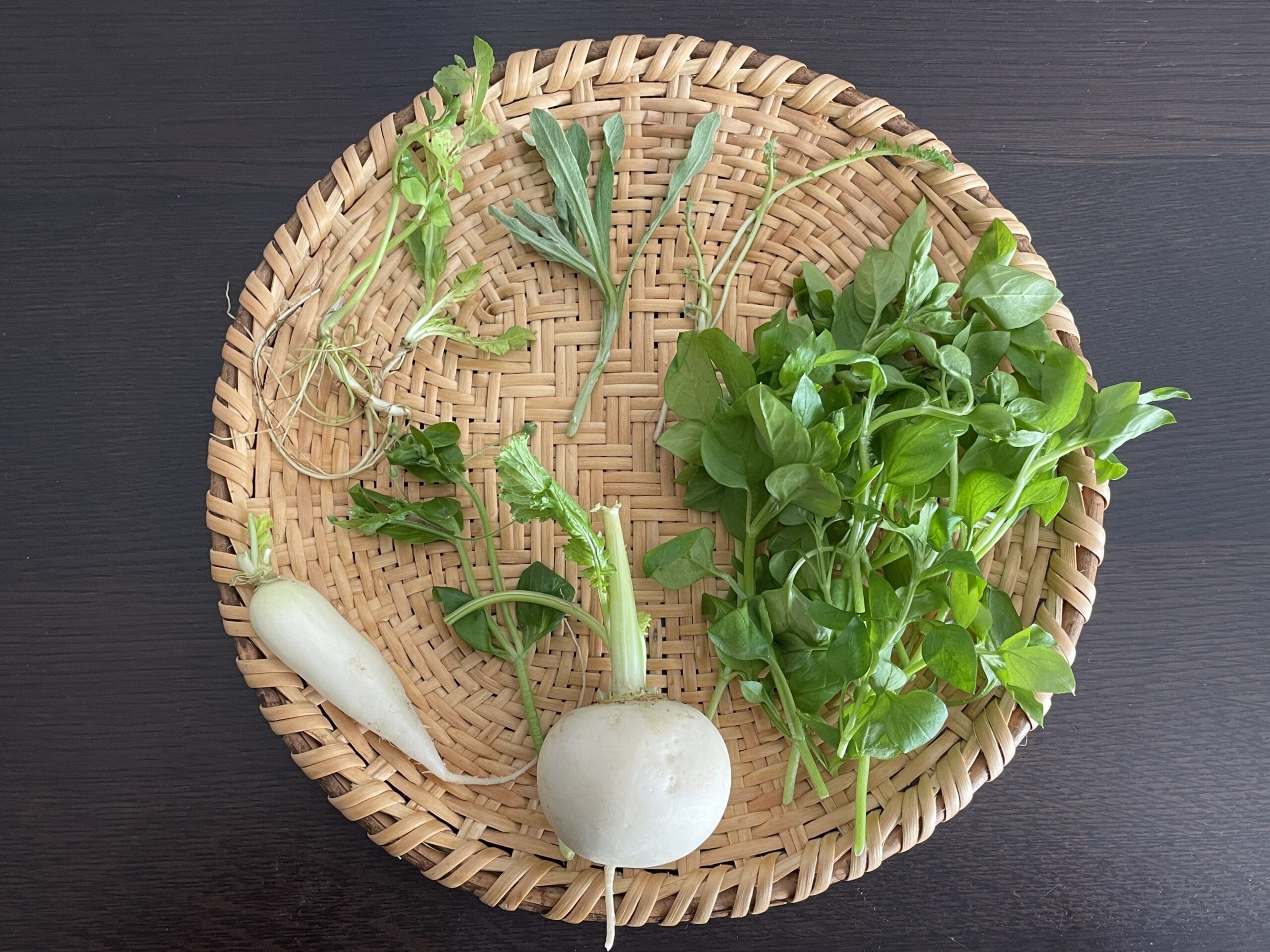 すずな　すずしろ　せり　なずな　ごぎょう　はこべら　ほとけのざ