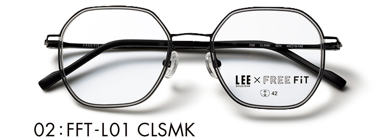 02:FFT-L01 CLSMK　メガネ￥16500／眼鏡市場（フリーフィット）