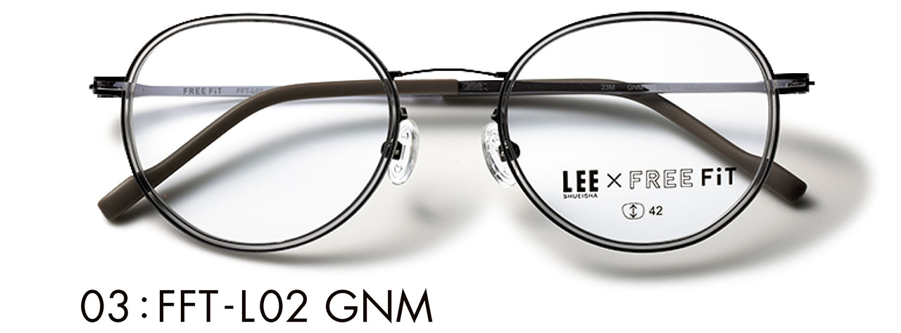 03:FFT-L02 GNM　メガネ￥16500／眼鏡市場（フリーフィット）